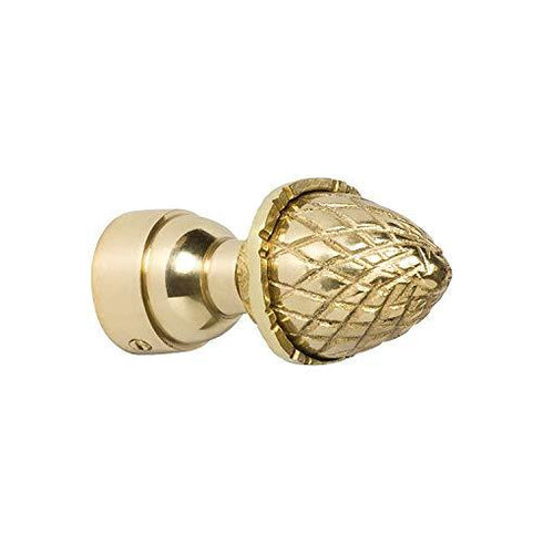 B&M Solid Brass Acorn Finial 19 mm Polished Brass Curtain Pole Finial Finish, Suitable for 19mm Diameter pole