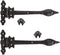 B&M Pair of Black Traditional Antique Fleur de LYS Door Hinge 12'' with Cast Iron Finished