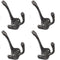 Cast Iron 1883 Antique Triple coat hook with a pair of matching woodscrews (Pack of 4)