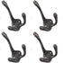Cast Iron 1883 Antique Triple coat hook with a pair of matching woodscrews (Pack of 4)