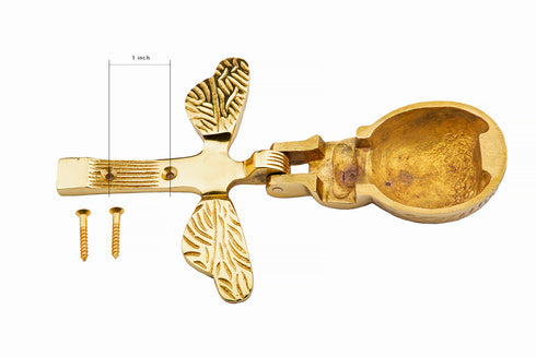 B&M - Solid Brass Bumble Bee Door Knocker Polished Brass Supplied with Matching Fixing Screws