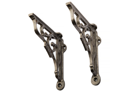 Wonderful Cast Iron Wall Shelf Brackets from a Steam Railway Carriage (1 Pair)
