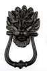 Antique Black Lion Head Door Knocker Large