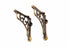 Classic Victorian Scroll Shelf Brackets - Pair in Antique Brass 7x7.5''