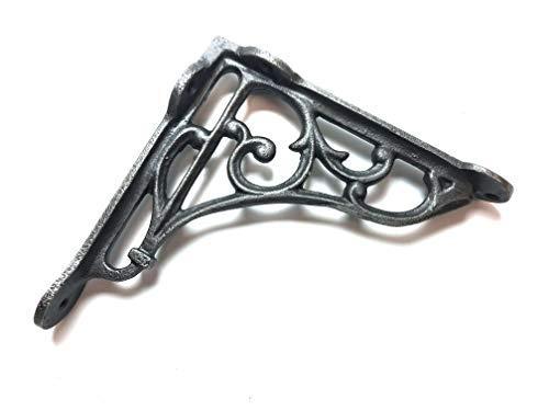 4x4 Victorian Scroll Shelf Brackets Antique Iron - Pair