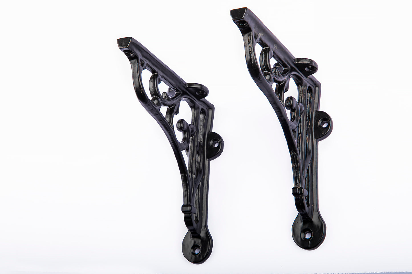 Pair of Victorian Scroll Shelf Brackets 5 Inch Antique Black