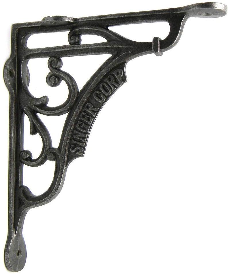 6x6 Shelf Brackets Singer Corp Antique Cast Iron - pair