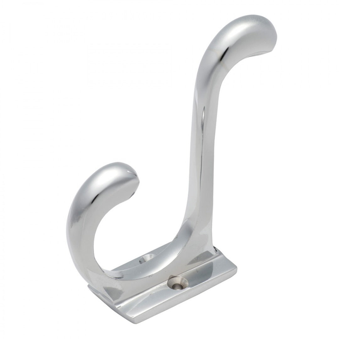 Retro Hat and Coat Hook Solid Brass Finished in Chrome Polished