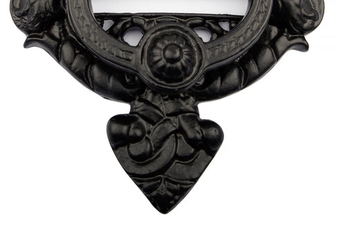 Antique Black Angel Cherubs Door Knocker - Large (7'' width x 10'' height )