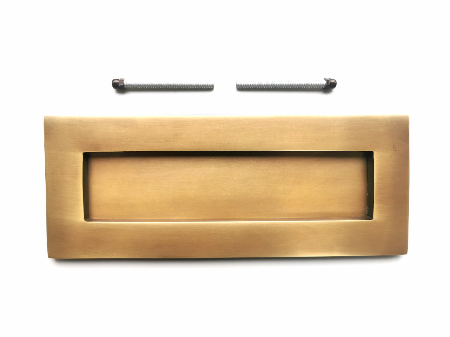 Solid Brass Victorian Letterbox Finished in Antique Satin Brass Letter Plate 10''x4'' High quality Excellent Finish