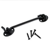 B&M 1Pcs 4 inch Barn Door Lock, Cabin Hook Eye Latch Gate Door Swivel Window Door Hook with Mounting�Screws�(Black)