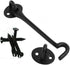 B&M 1Pcs 4 inch Barn Door Lock, Cabin Hook Eye Latch Gate Door Swivel Window Door Hook with Mounting�Screws�(Black)