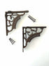 Wonderful Antique Iron 5x5'' Wall Shelf Brackets from a London SW1 (1Pair) - Cast Iron