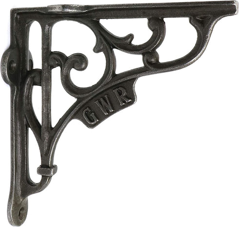 B&M - Pair of Shelf Brackets GWR Antique Cast Iron 125mm x 125mm / 5'' x 5''