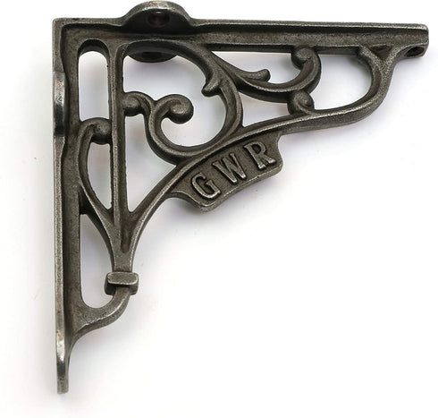 B&M - Pair of Shelf Brackets GWR Antique Cast Iron 125mm x 125mm / 5'' x 5''