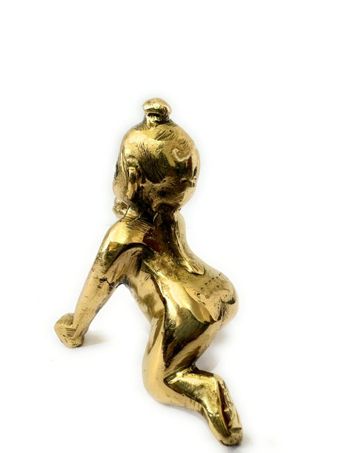 B&M| Brass Krishna Laddu Gopal Kanha Makhan Chor (Laddu Gopal) 5.5 cm