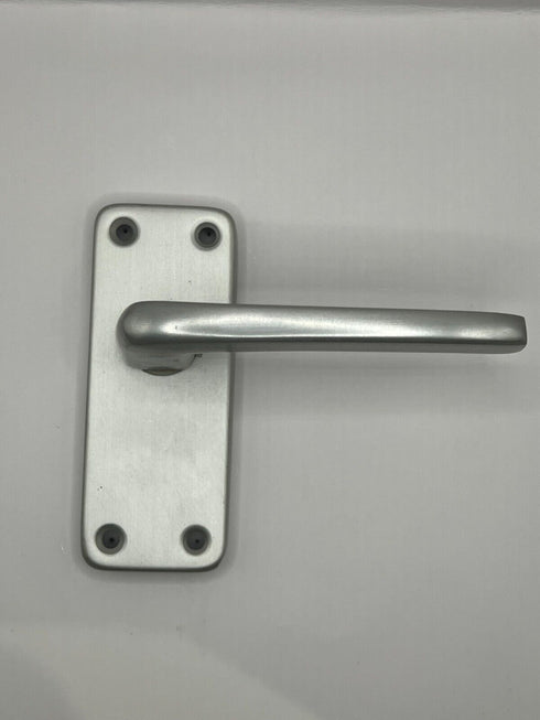 Pair Of Modern Victorian Straight Aluminium Finish Lever Latch Door Handle 4