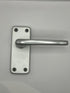 Pair Of Modern Victorian Straight Aluminium Finish Lever Latch Door Handle 4