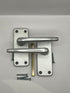 Pair Of Modern Victorian Straight Aluminium Finish Lever Latch Door Handle 4