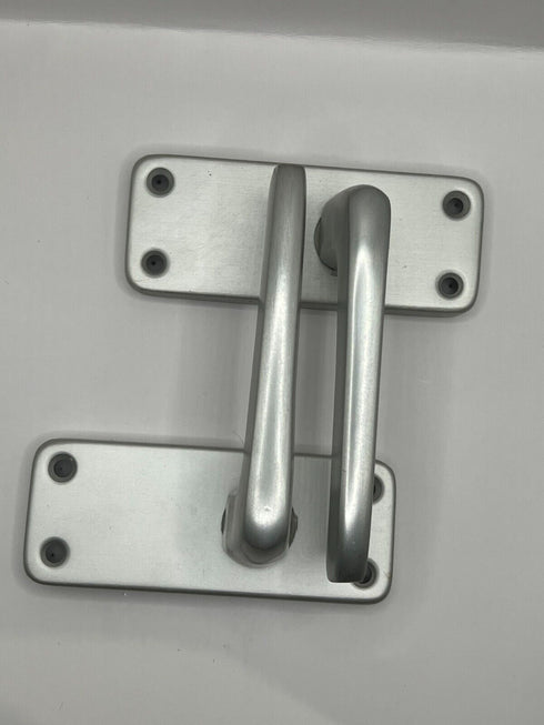 Pair Of Modern Victorian Straight Aluminium Finish Lever Latch Door Handle 4