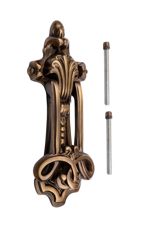 Solid Brass Federation Door Knocker - Antique Brass