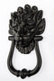 Antique Black Lion Head Door Knocker Large