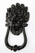Antique Black Lion Head Door Knocker Large