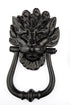 Antique Black Lion Head Door Knocker Large