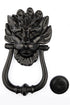 Antique Black Lion Head Door Knocker Large