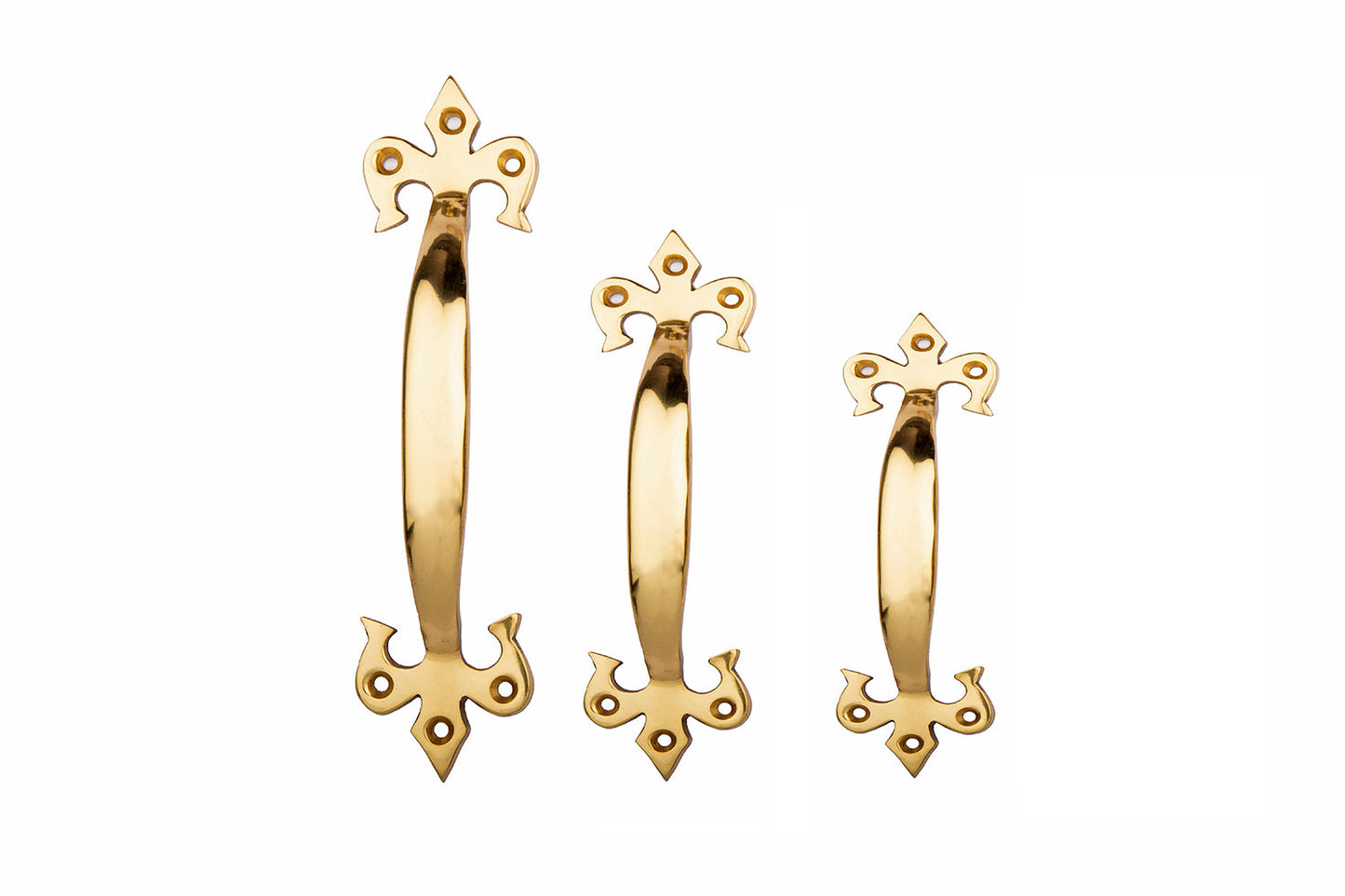 Solid Brass Fluer - De - LYS Pull Handle - Polished Brass