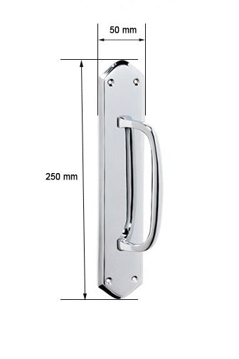 Solid Brass Cabinet Pull Handle- B&M (Chrome)