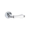 B&M Chrome Lever on Rose with White Porcelain Handle Chrome Polished