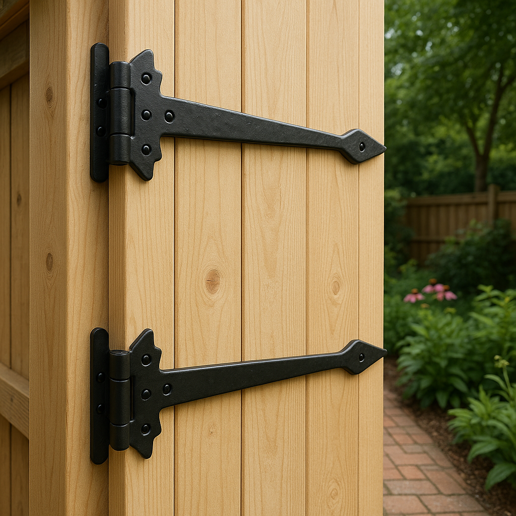 Black Cast Iron Spear Hinges Leaf Design Pair Of New (12