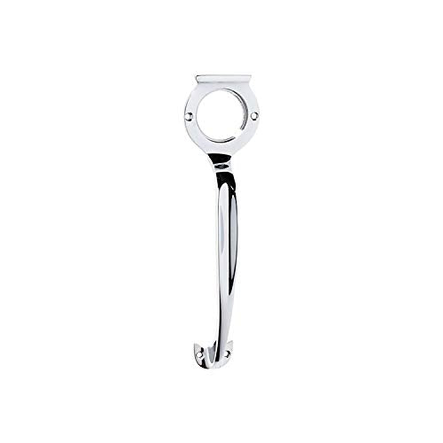 B&M Solid Brass Pull Handle with Cylinder Hole in Polished Brass or Chrome Polished, 185x50 mm with Fixing Screws