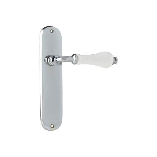 Set of Vintage Solid Brass Lever Latch With Ivory Porcelain Door Handle Pair 165*45mm