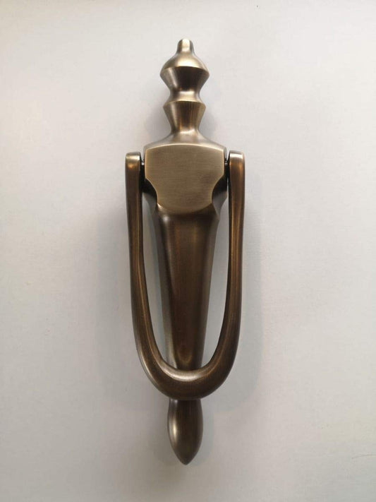 B&M Solid Brass Door Knocker, Victorian Urn Slim Door Knocker 185mm x 45mm Supplied with Brass Matching Screws