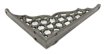 Castelion® Pair of Honeycomb Shelf Brackets - Brass or Cast Iron 6" x 5" (15cm x 12cm) [Cast Iron]