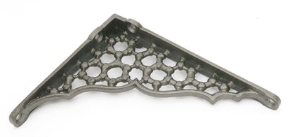 Castelion® Pair of Honeycomb Shelf Brackets - Brass or Cast Iron 6" x 5" (15cm x 12cm) [Cast Iron]