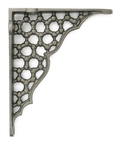 Castelion® Pair of Honeycomb Shelf Brackets - Brass or Cast Iron 6" x 5" (15cm x 12cm) [Cast Iron]