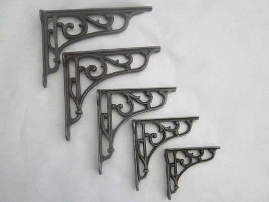 IRONMONGERY WORLD® Victorian Scroll Ornate Decorative CAST Iron Old English Vintage Shelf Support Book Sink Toilet Cistern Bracket (5" INCH X 5" INCH)