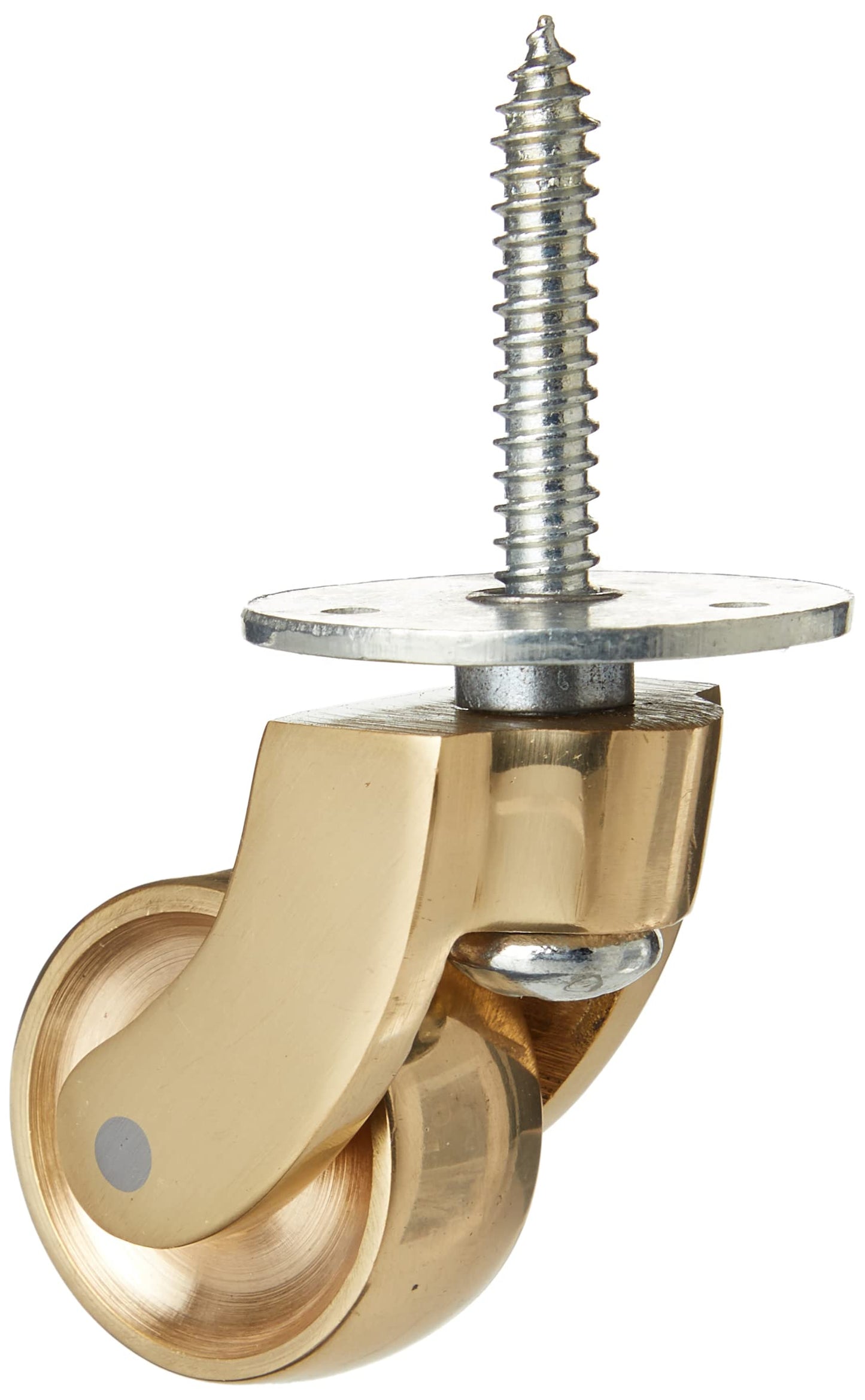 B&M | Brass Castor Caster Wheel, Screw In Type - Polished Solid Brass, 30mm Wheel