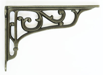 Castelion® Pair of Cast Iron Edwardian Scroll Shelf Brackets | Home Accessories | Shelf Hardware | Ornate Home Decor | Shelving Brackets and Supports | 15cm x 22cm / 6" x 9"