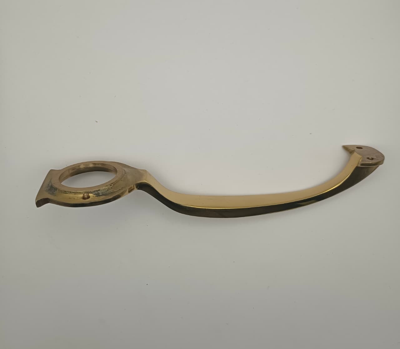 B&M Solid Brass Pull Handle with Cylinder Hole 185x50