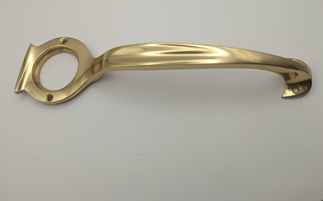 B&M Solid Brass Pull Handle with Cylinder Hole 185x50