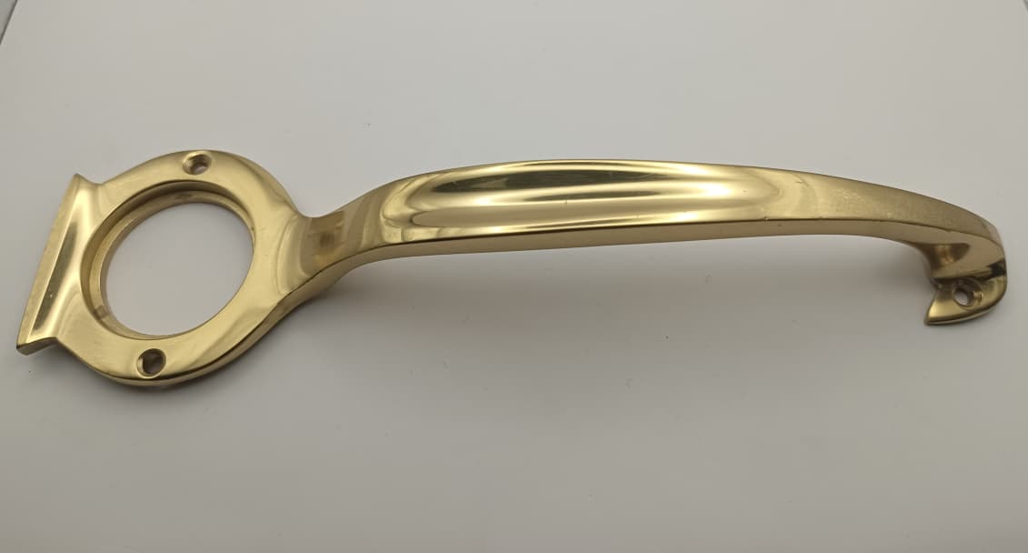 B&M Solid Brass Pull Handle with Cylinder Hole 185x50