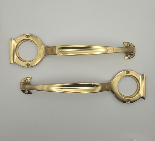 B&M Solid Brass Pull Handle with Cylinder Hole 185x50