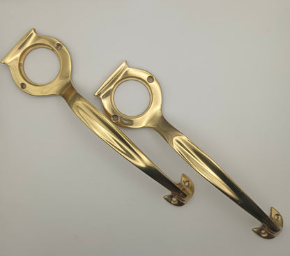 B&M Solid Brass Pull Handle with Cylinder Hole 185x50