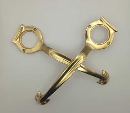 B&M Solid Brass Pull Handle with Cylinder Hole 185x50
