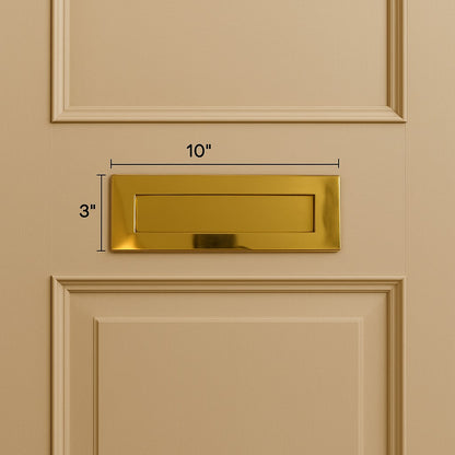 Solid Brass Victorian Letterbox Finished in Polished Satin Brass Letter Plate (10''x4'')
