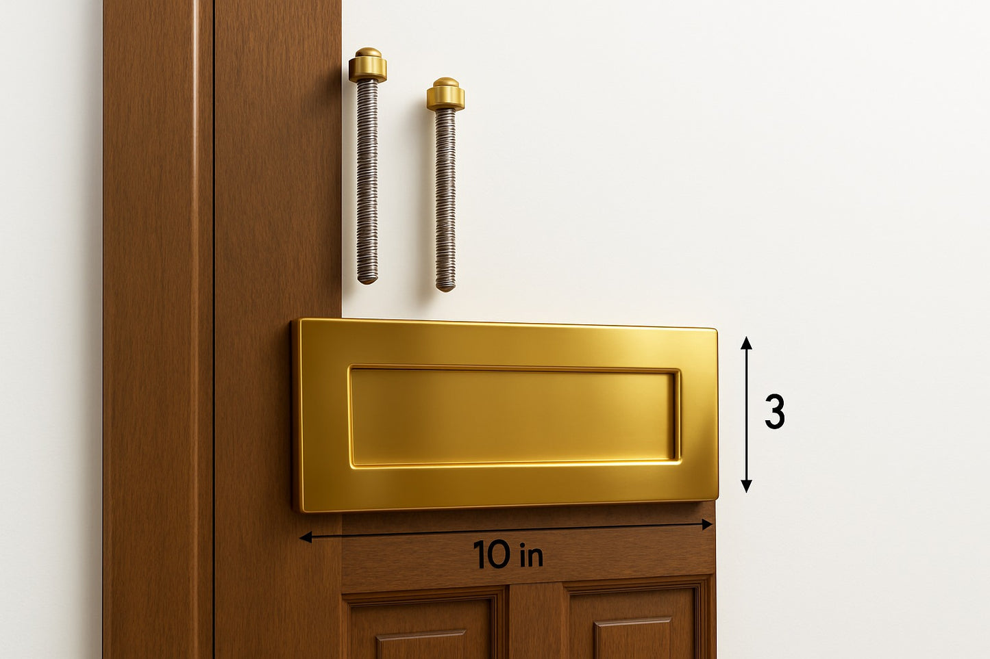 Solid Brass Victorian Letterbox Finished in Polished Satin Brass Letter Plate (10''x4'')